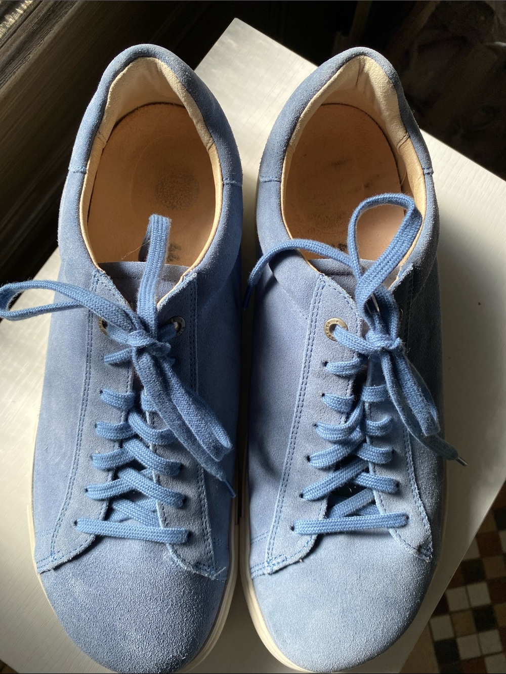 Birkenstock Men's Casual Suede Sneakers - Light Blue size  44